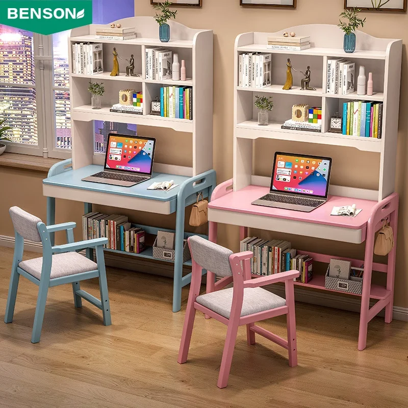 Bedroom furniture children studying table wood kids study writing desk and chair for student