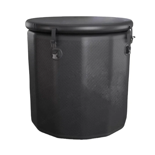 Black Portable Inflatable Folding Adult Ice Bath Tub Drop Stitch Outdoor Cold Plunge Ice Bath