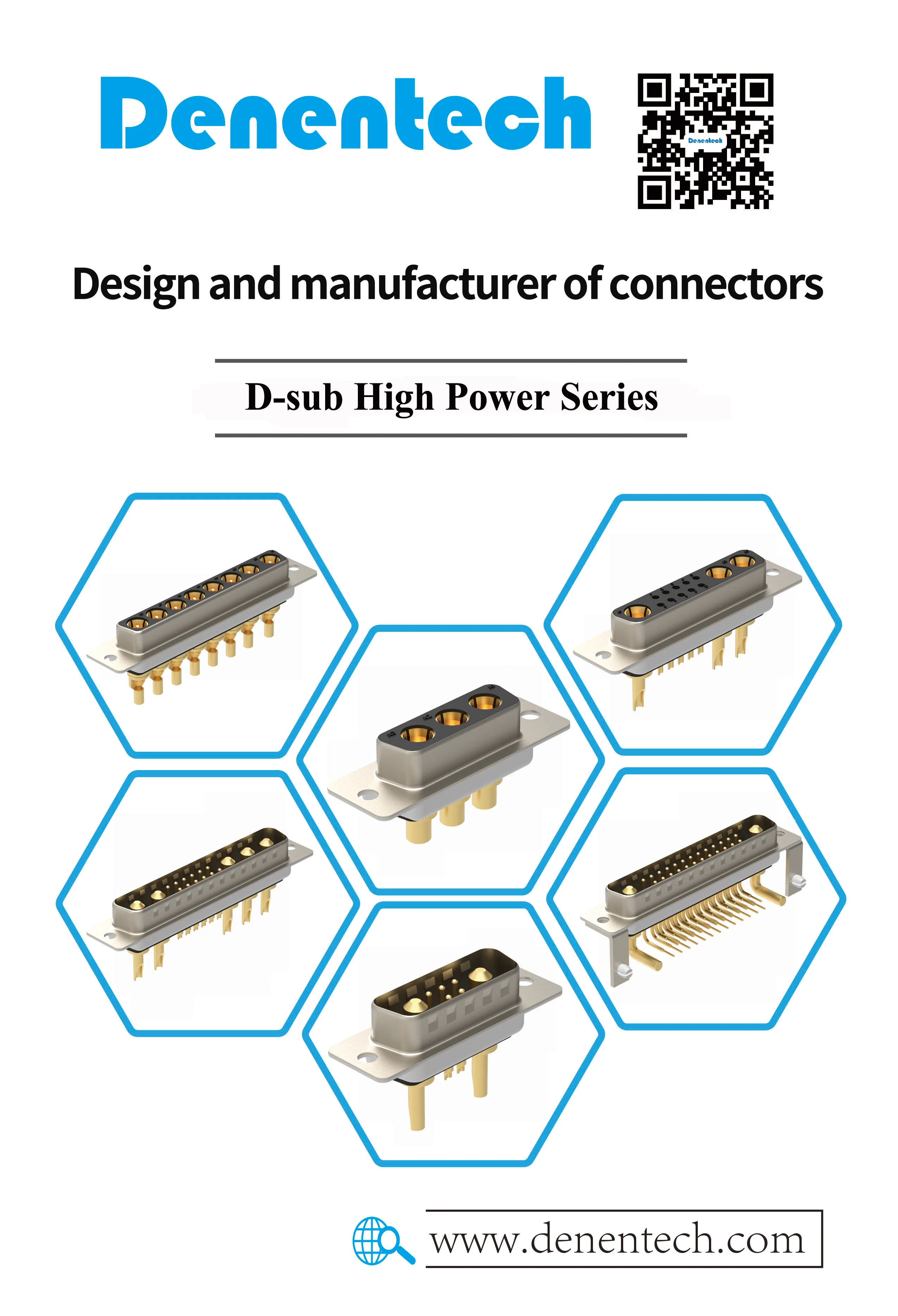 Customized D-sub High Power Contact 3W3 Female Solder type d-sub connector