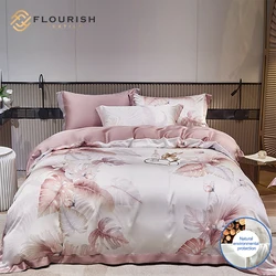 Flourish Wholesale tencel 300TC G100 60s*60s 200*100 1/4 bedsheet bedding set duvet cover bedding sheet bed sheet set