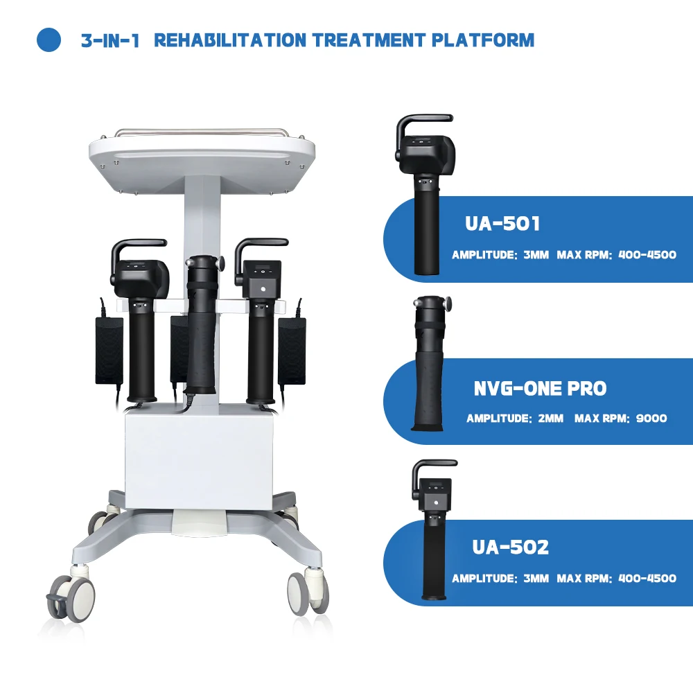 Medical Grade 3-IN-1 Rehabilitation Treatment Platform With Rechargeable Fascia Massager Gun