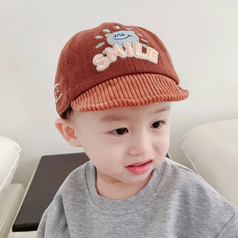 Baby autumn and winter cute fashionable sun-proof warm curling fashion peaked cap hat