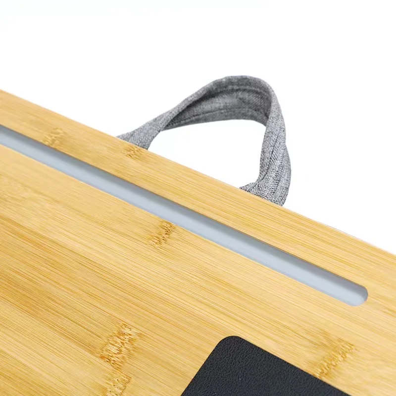 Bamboo Top Lap Desk With Pillow for Laptop Built in Slot for Tablet or Phone,Lap Pad for Working, Reading, Writing, Lap Board