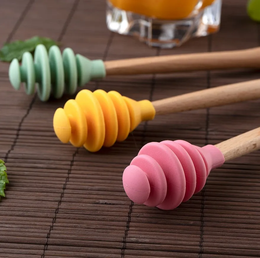  Силиконовая медовая ложка мешалка для кофе с длинной ручкой кухонные