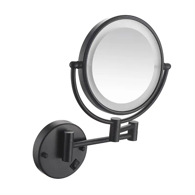 Hotel Makeup Mirror Wall Mounted Two-Side LED Cometic Shaving Mirror with 3X Magnifying