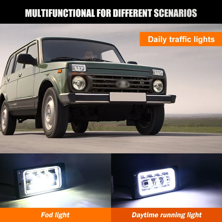led driving lights 50w White Angel Eyes Led Fog Light for lada niva 2110  2111 2112  2113 2114 2115 -2117
