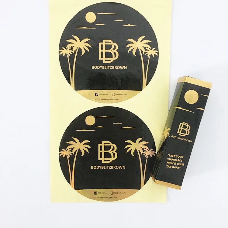 Luxury Custom Brand Gold Logo Handbag Packaging Adhesive Sticker Label Roll