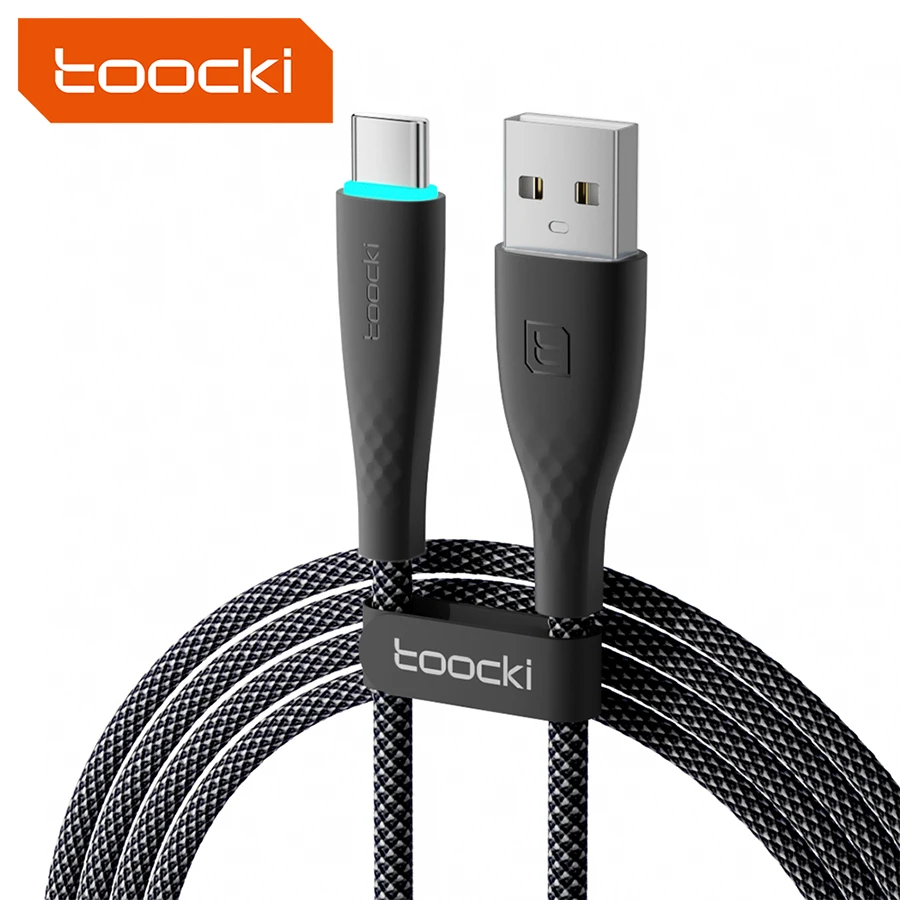 Toocki USB A to Type C Quick Charging Cable White Color Pure Copper Type C Cable Fast Charging