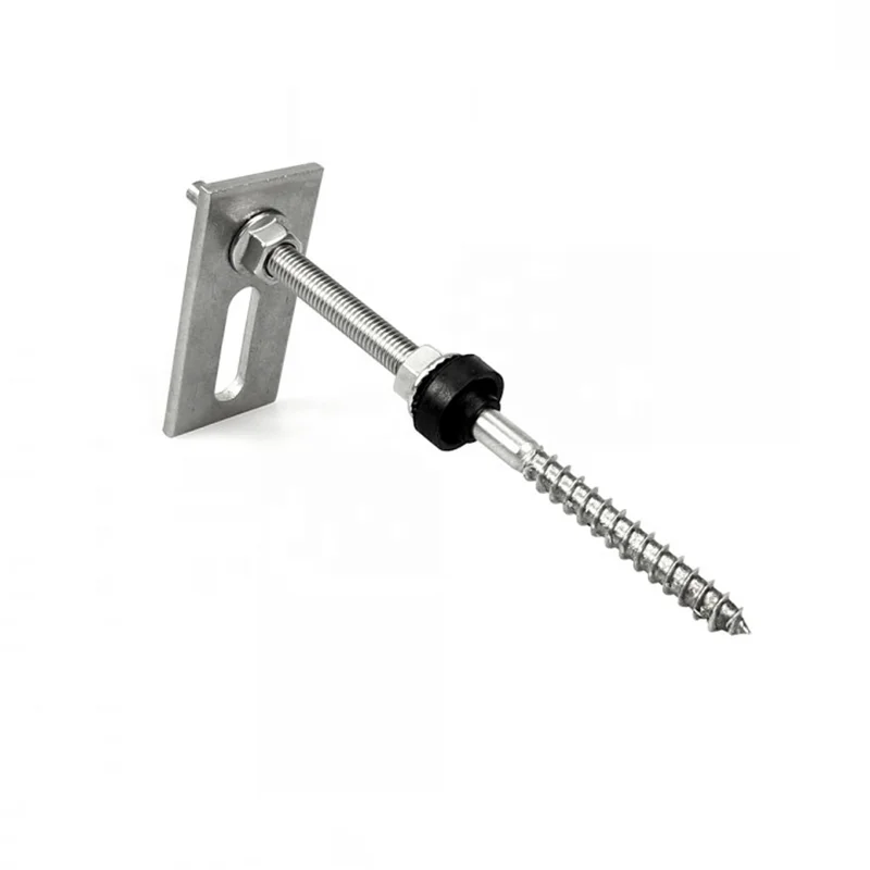 Solar Mounting Hanger Bolt M10 Stainless Steel 304 Double End Screw Hook Bolt for Solar Mounting System on Tin and Wooden Roof