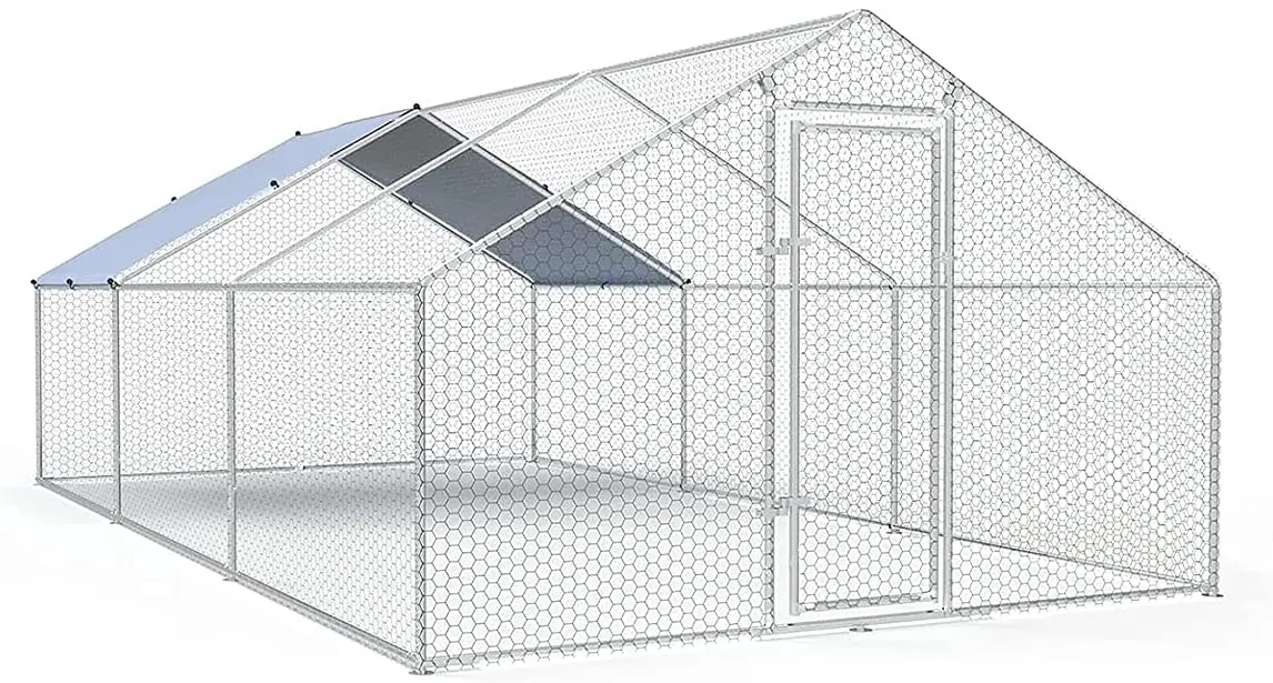 Metal  Chicken Coop  Hen House Large Rabbit Hutch Poultry Cage Pen Backyard Cages for Laying Hens