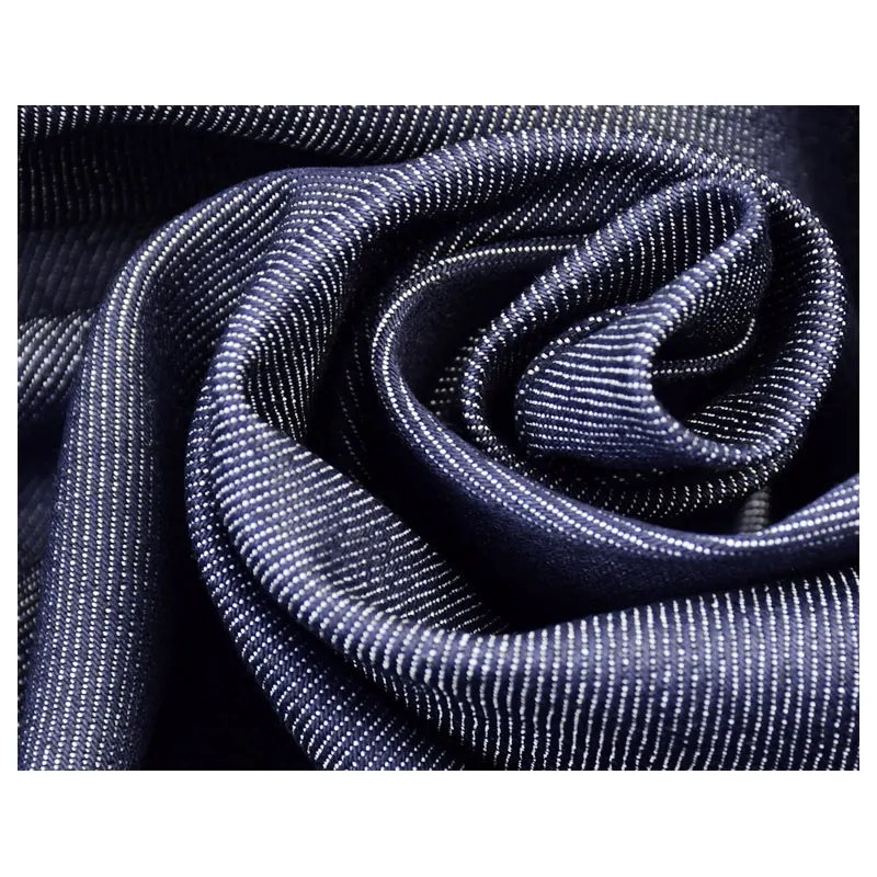 Wholesale Woven Rolls Of Nylon Spandex Jeans Cotton Imitation Denim Fabrics Black And Blue
