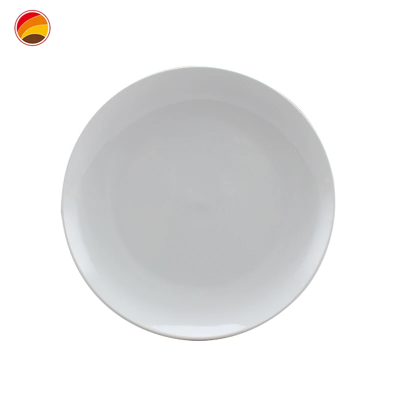 White ceramic round plate western restaurant commercial plate