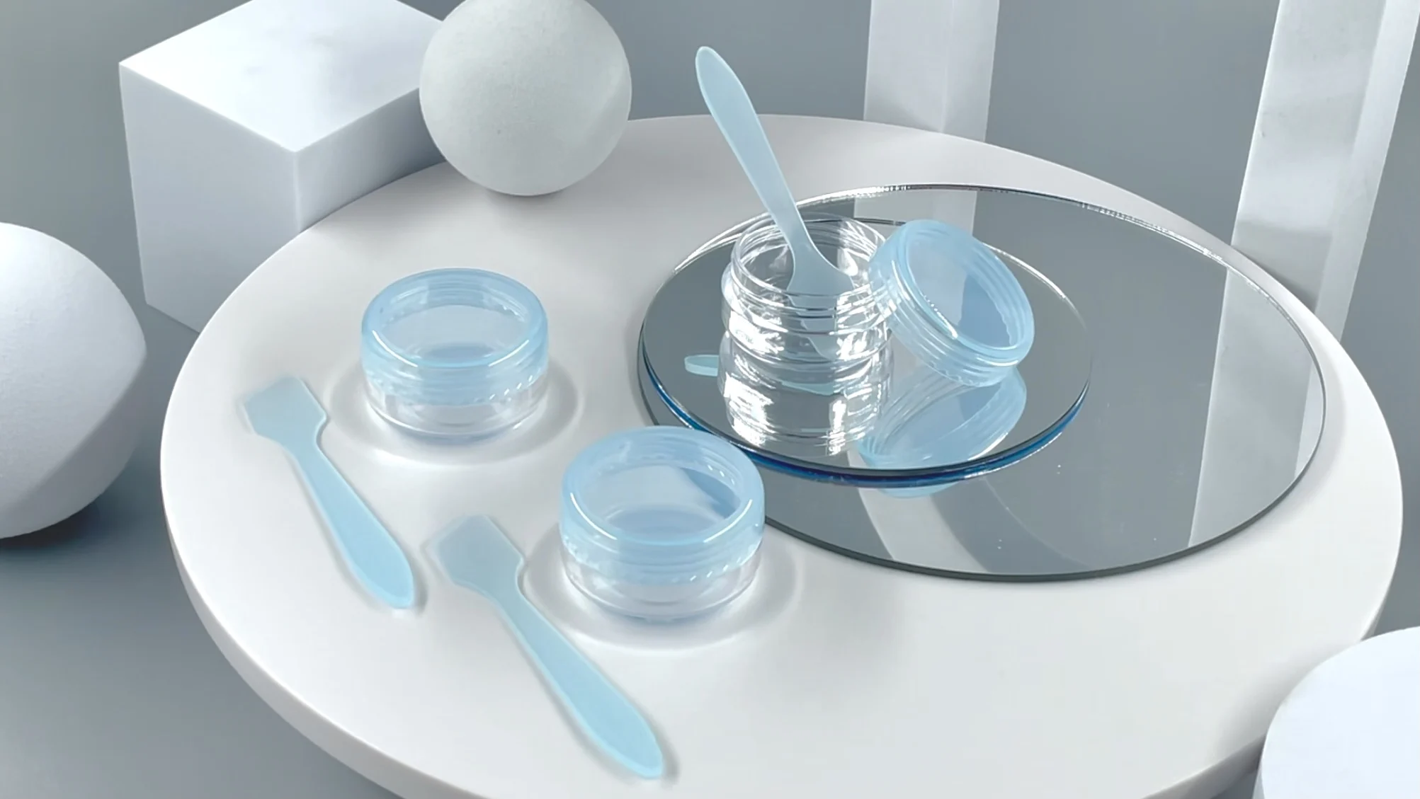 New Design Customized Cosmetic and Skin Care Containers Travel Kit including 100ml 80ml Plastic Bottle and 10ml Cream Jar