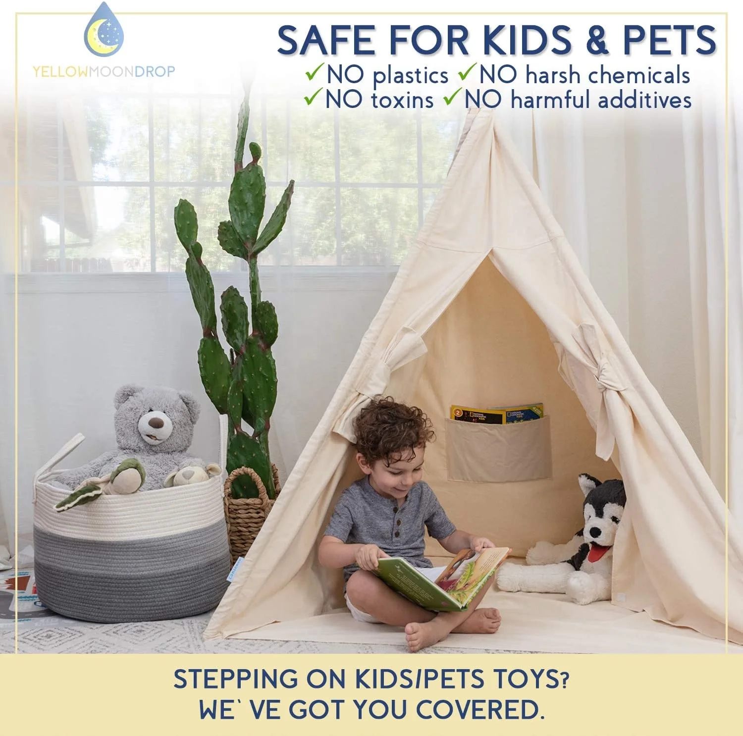 Woven blanket basket with handle 50.8cm X 50.8cm X 33.0cm, living room oversize basket, cotton rope basket, stuffed animal toy b