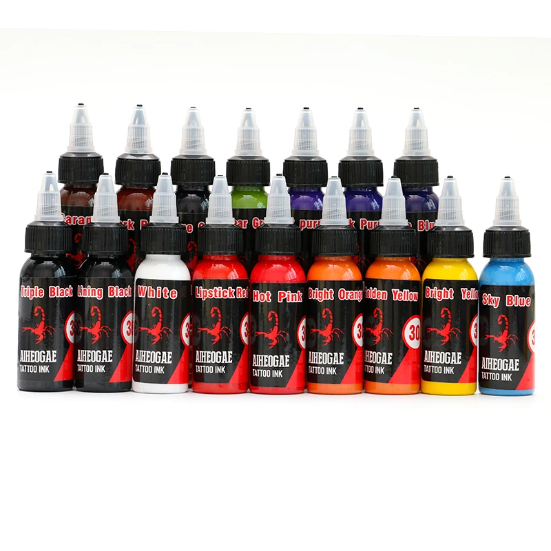 Wholesale Tattoo Supplies Colored Tatoo Ink Set Bottle Tatto Pigment Kit Permanent Makeup