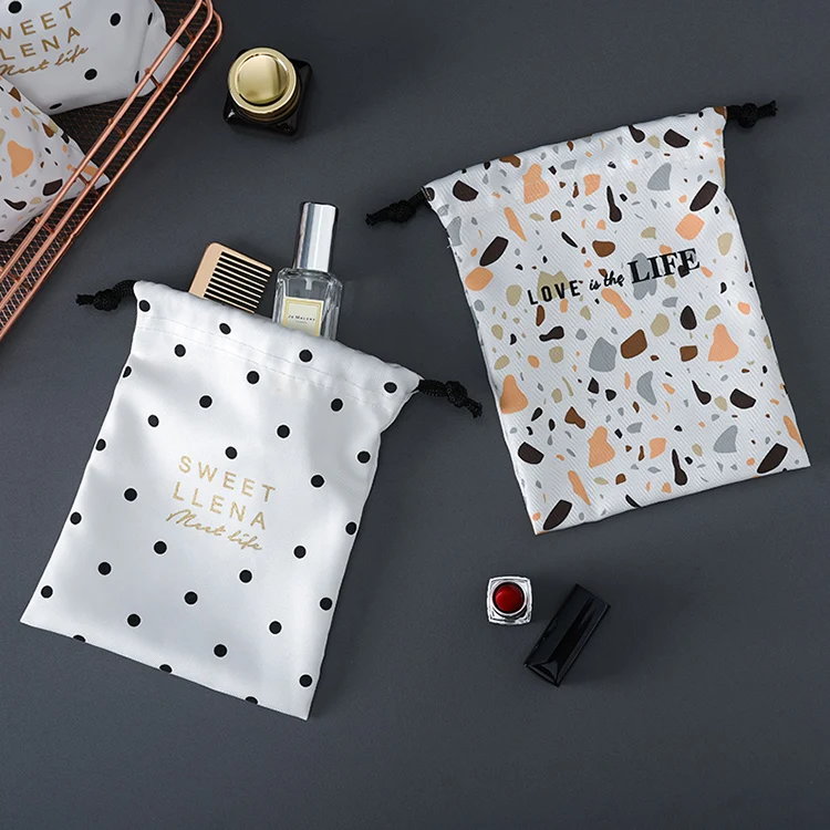 Мини-упаковка изготовленным на заказ логосом хлопковое Подарочное платье маленькая сумка с затягивающими шнурками, сумка-мешок