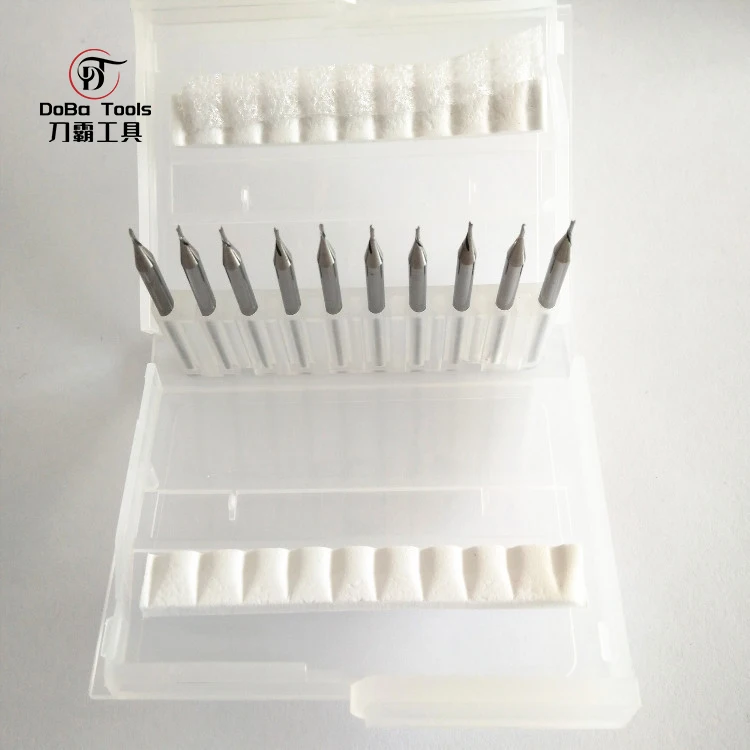 Micro flute diameter 0.4-1.5mm Single flute left rotary milling cutter for 3c products end mill for phone PC PMMA and PET