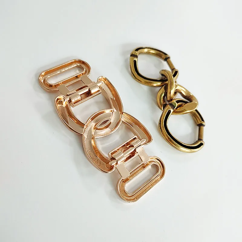 High quality custom shoe chain decoration shoe buckle with brand logo metal shoe decoration