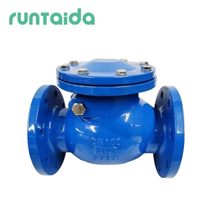 DN40~DN700 PN10 PN16 Ductile cast iron double disc one-way dual non return wafer type flap check valve