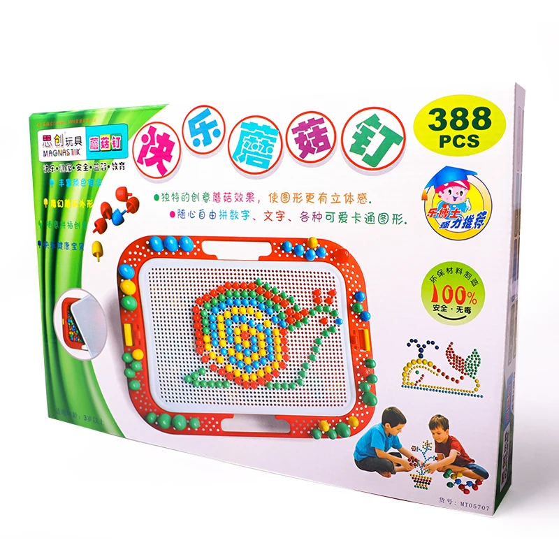 388 pieces baby blocks Educational toys kids Birthday Gifts Mushroom nail toy puzzle for Children