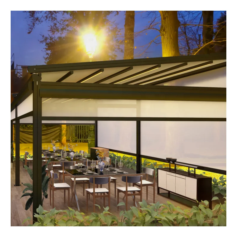 Outdoor Waterproof Remote Control Switch Retractable Pergola swimming Canopy Covers retractable awning