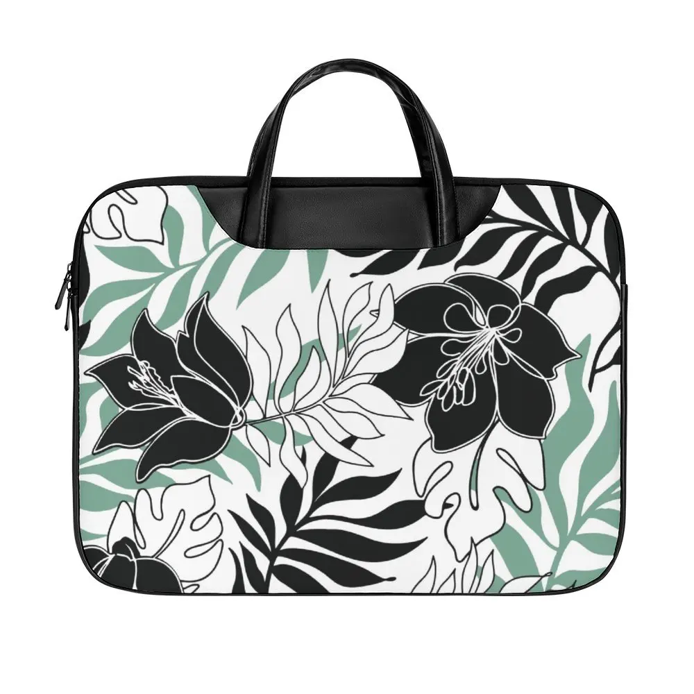 Hibiscus Flowers Waterproof Notebook Case Cover Hawaii Island Tribe Laptop Sleeve With Handle Polynesian Laptop Handbag