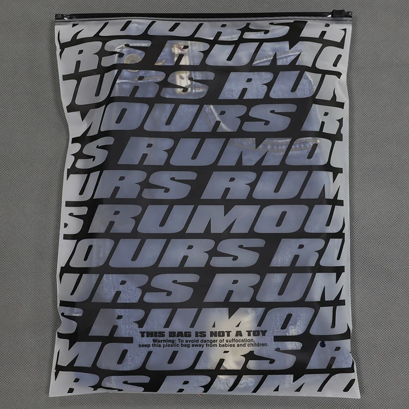 Eco Friendly 100 MOQ With Own Logo Printing Plastic Frosted Zipper PVC For T Shirt Clothing Packaging Bags Zip Lock Bag