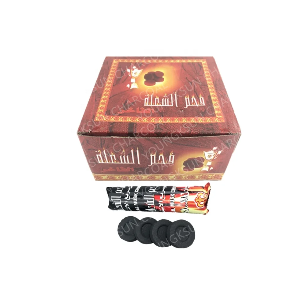 YKS 33mm factory directly Round shisha coal hookah bamboo charcoal price