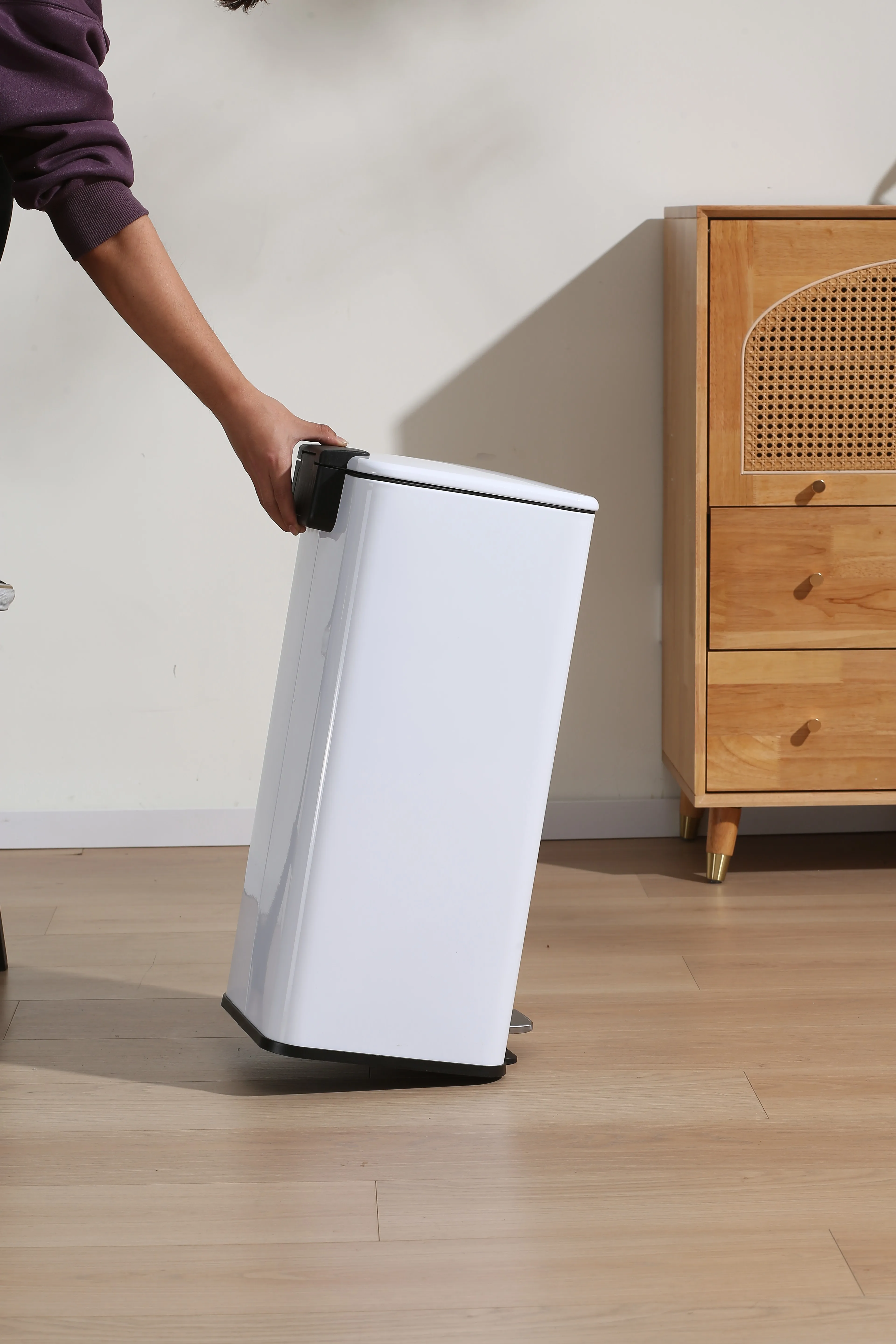 20L Hot Square Large Metal Garbage Container Recycling Bin Foot Pedal Waste Bin Metal Step garbage trash bin For home