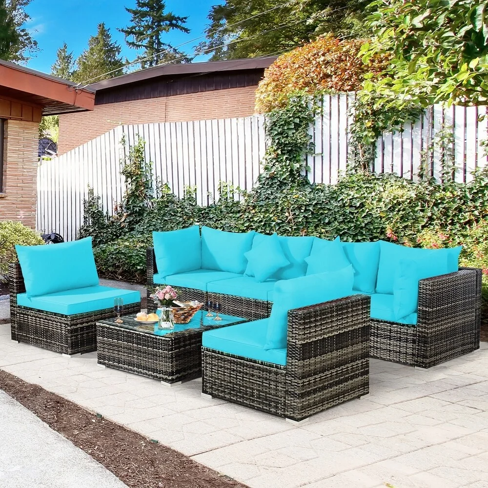 Outdoor Furniture All Weather Garden Rattan Furniture Wicker Outdoor Rattan Sofa Sectional Patio Corner Sofa Set