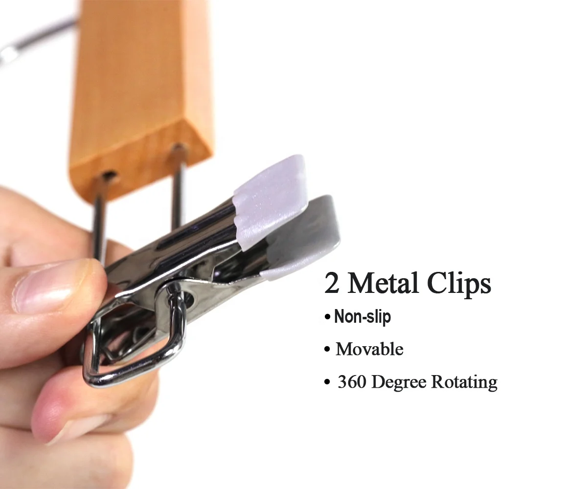 YIKAI Factory Customized Wooden Pants Organizer Hanger with Movable Clips Wooden Hanger