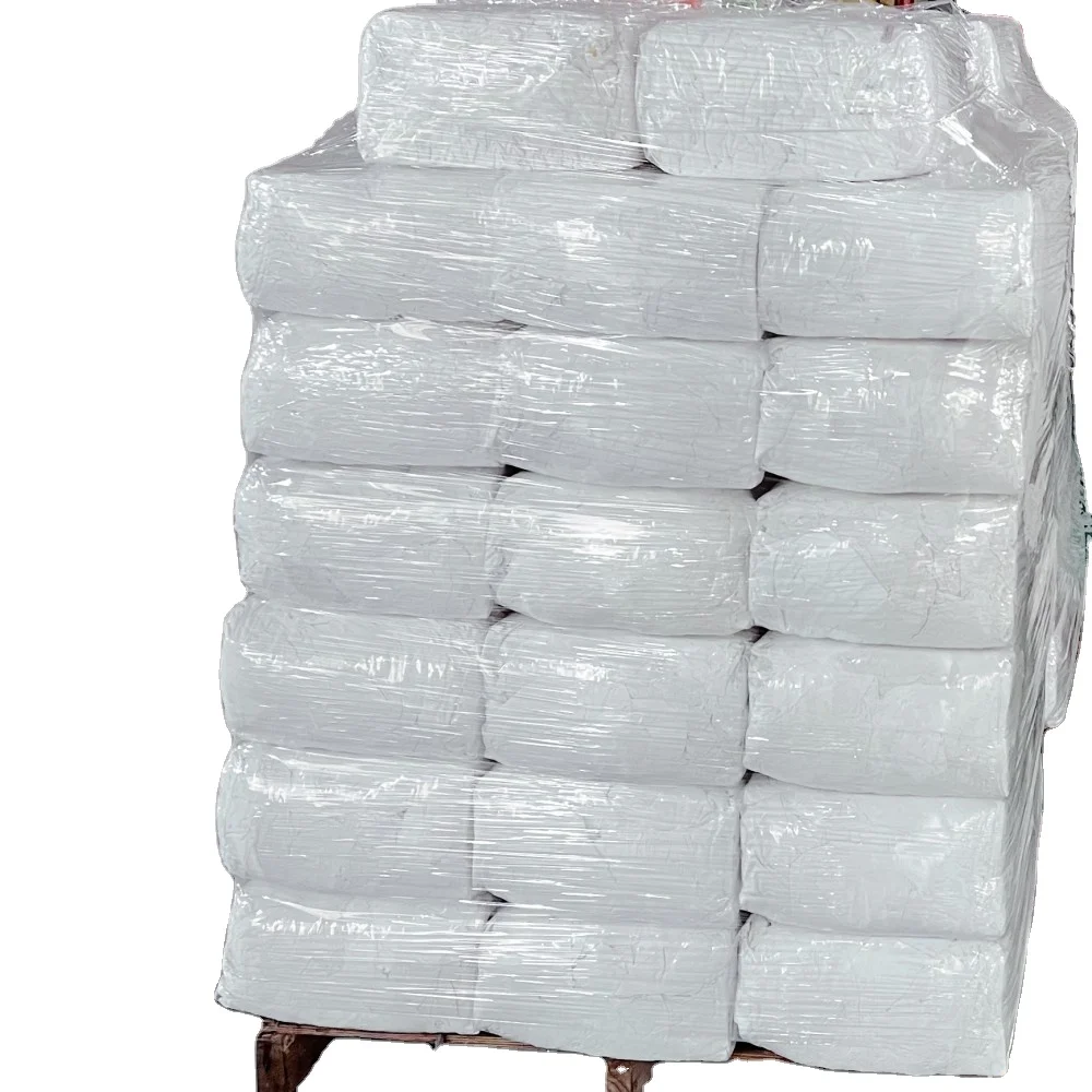 Factory direct 100% cotton 25kg 10kg bales package recycling from hotel white bedsheet rags