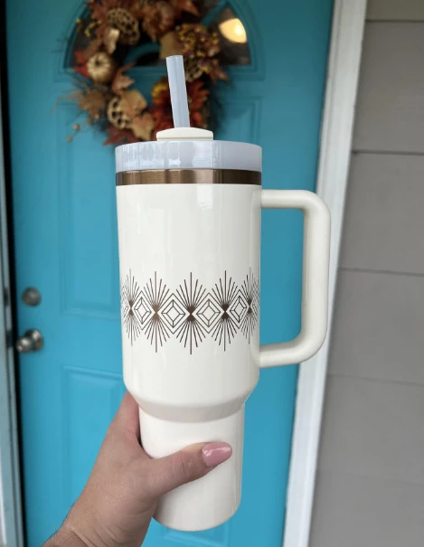 40oz Gilded H2.0 Plus Vacuum Adventure coffee Tumbler Handle Straw Customized Logo Stainless Steel Car Use Gift Ready Ship