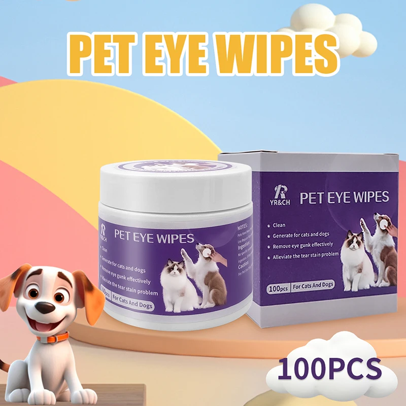 OEM/ODM Pet Cleaning Product Pet Eye Wipes Remove Tears Clean Stain Safe Hygiene Pet Wipes For Cats Dogs