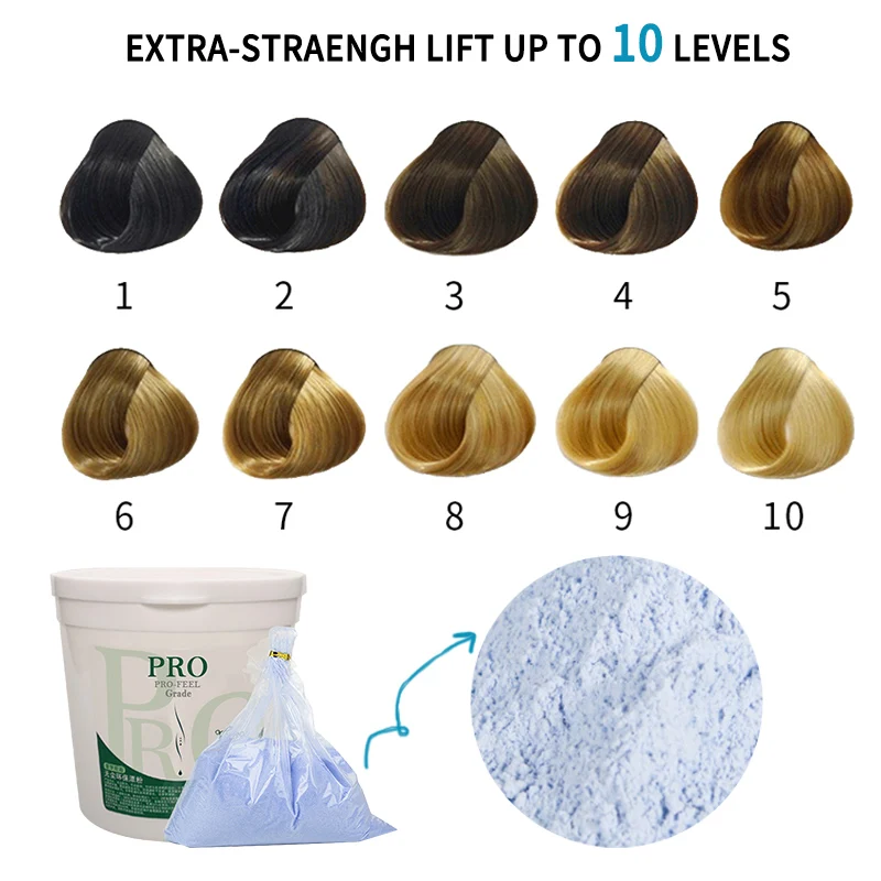 OEM ODM custom logo bleaching powder hair ash colour hair bleach powder and developer level 9 hair bleaching powder