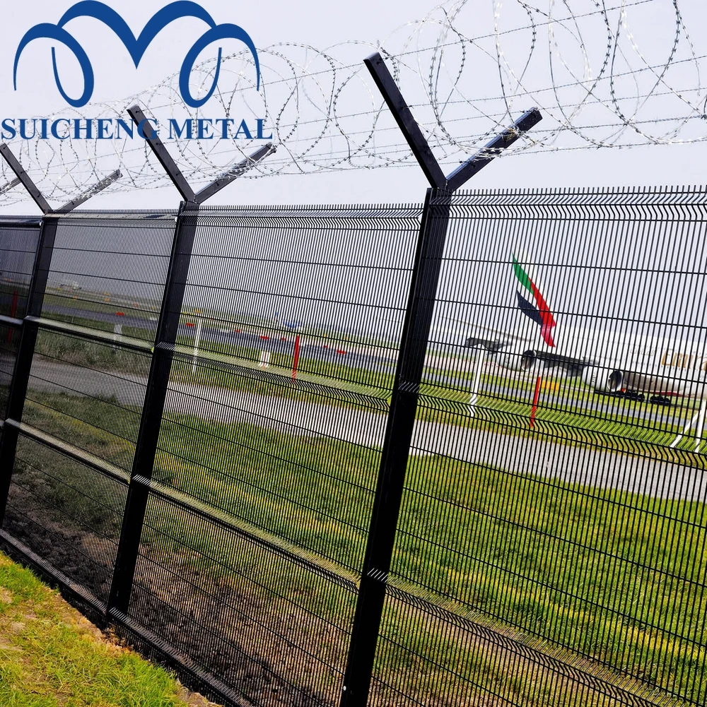 Airport High Security 358 Anti climb Fence with Secure Wall for Commercial Residential Airport Boundary