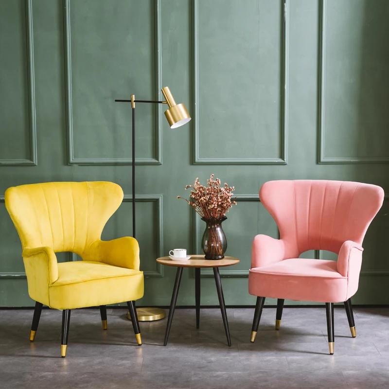 Wholesale Velvet Living Room Modern Sofa Velvet Single Accent Scandinavian Chair