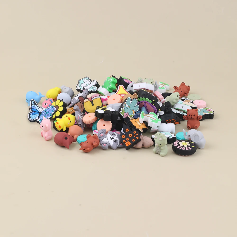 Manufacture Silicone Beads Focal Cartoon 3d Animal Sport New Silicone Custom Designer Focal Beads For Pens Making