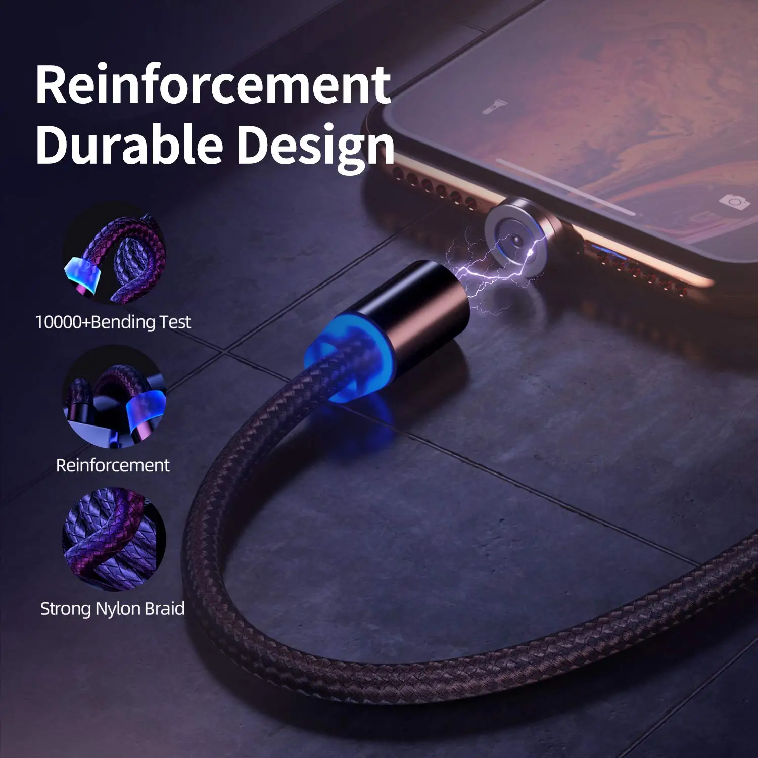  Магнитный зарядный кабель 3 в 1 светодиодный Micro USB Type C зарядное устройство для телефонов Android быстрая зарядка USB-кабель провод