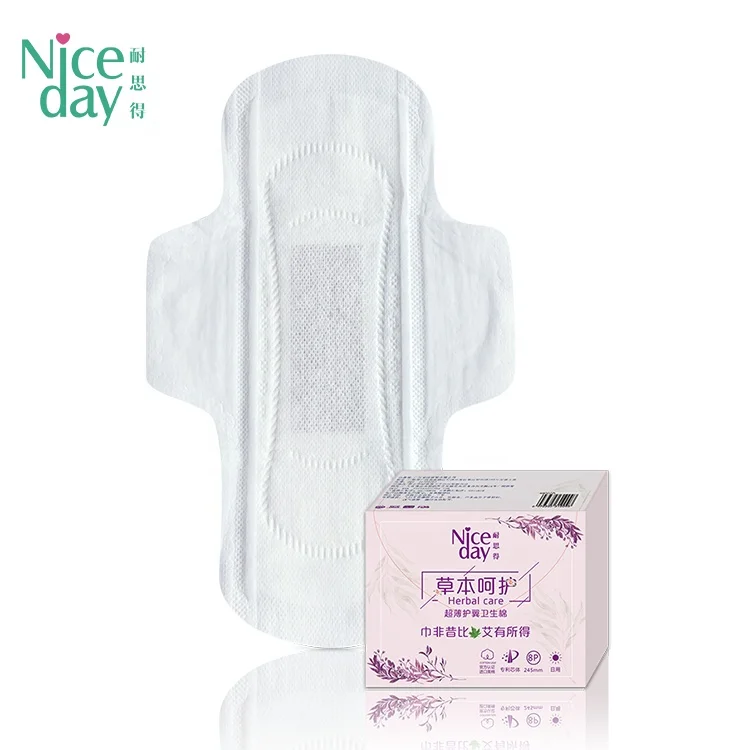 Травяные менструальные прокладки Niceday сертифицированные органические хлопковые обычные