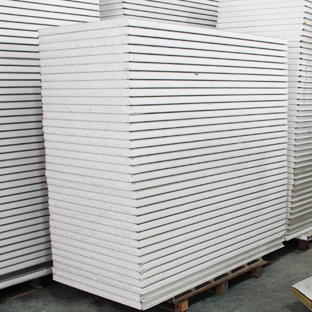 Easy installation mineral wool fire rated 100mm rock wool panel sandwich wall panel for factory house vila