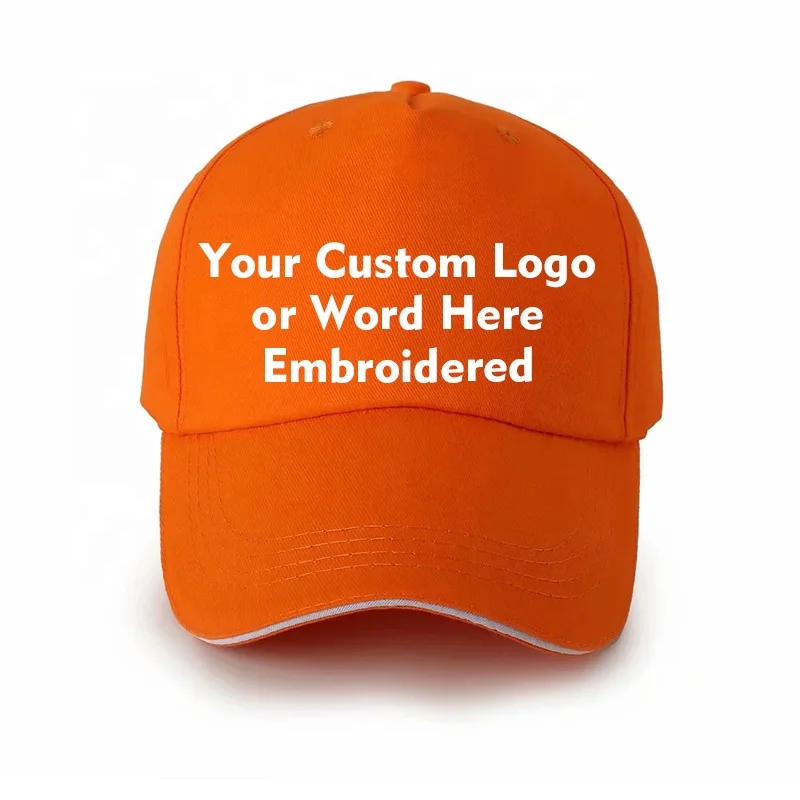 Custom Hat Embroidered Your Own Text or Logo Adjustable 12 Color Curved Bill Many Colors Embroidery Word cap Unisex