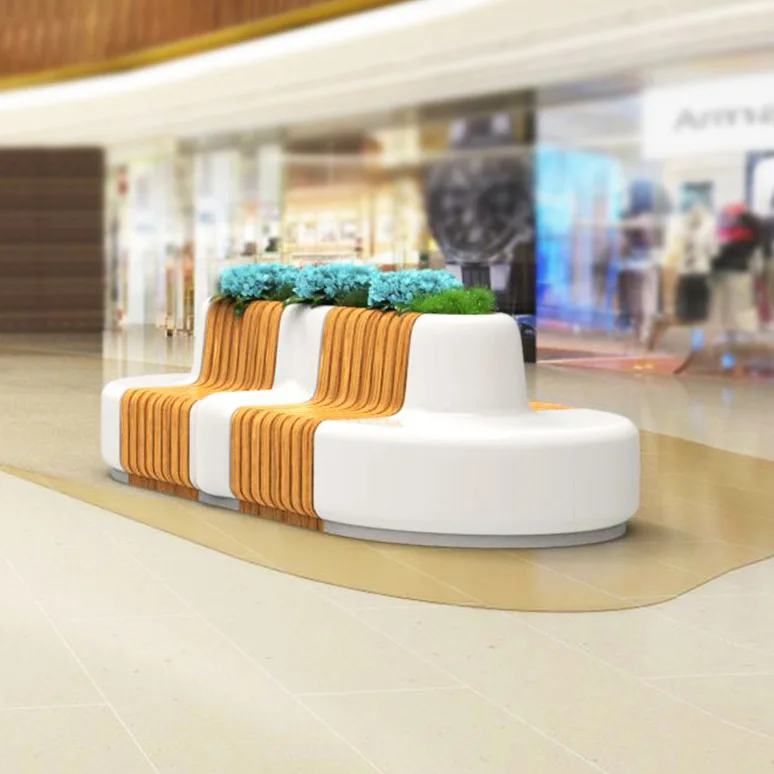 Y691 Modern flowerpot round seating big chair customized outdoor furniture sofa garden set outdoor bench waiting chair