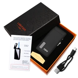 Оптовая продажа, уникальная Зажигалка XiFei с двойной дугой, электрическая зажигалка с USB-зарядкой, матовая черная Бутановая Зажигалка для сигар