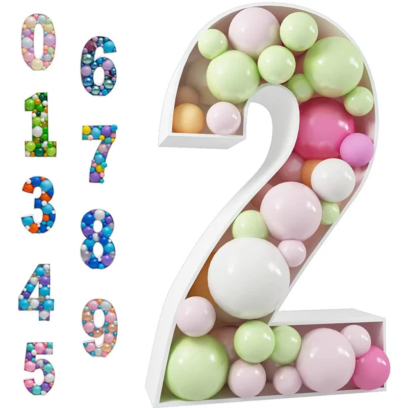 1m marquee Large Number Balloon Filling Box Birthday Party Mosaic Number Decor Baby Shower Boy Girl Decoration Anniversary DIY