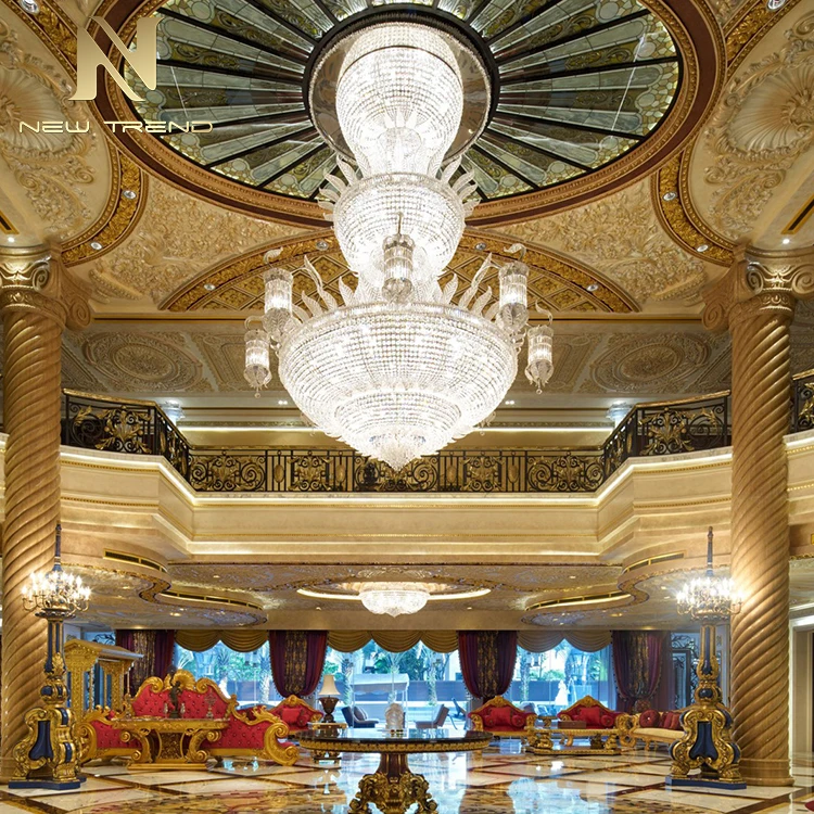 Professional Custom Indoor Hotel Lobby Decoration Ceiling Lighting Luxury Large Project Crystal Chandelier