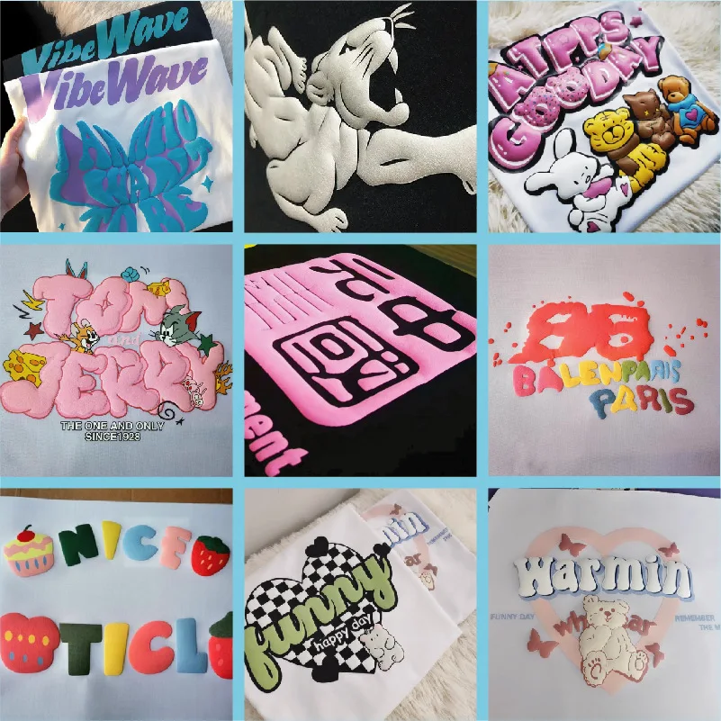 Original Factory Dtf Sticky HTV Roll Puff Transfer Prints Iron On Sticky Puff Heat Transfer Vinyl Film For Clothes Design