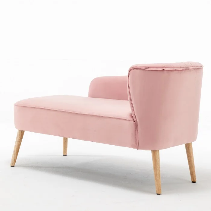 Light European Retro Style High Quality Healthy Sponge Soft Flannel With Armrest Living Room Chaise Lounge