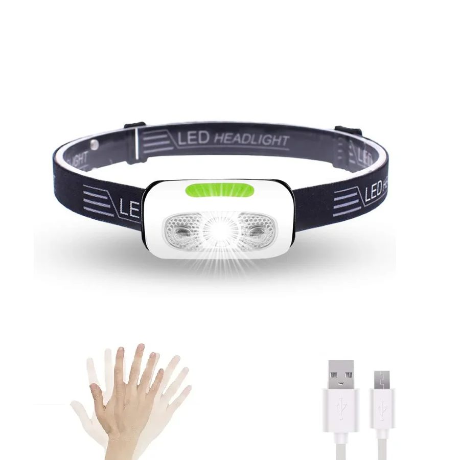 usb head lamp torch light linterna frontal led de cabeza high power all perspectives induction camping rechargeable led headlamp