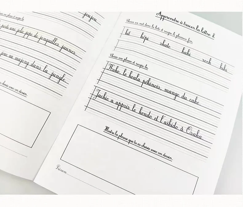 Cursive Copywriting French Letters